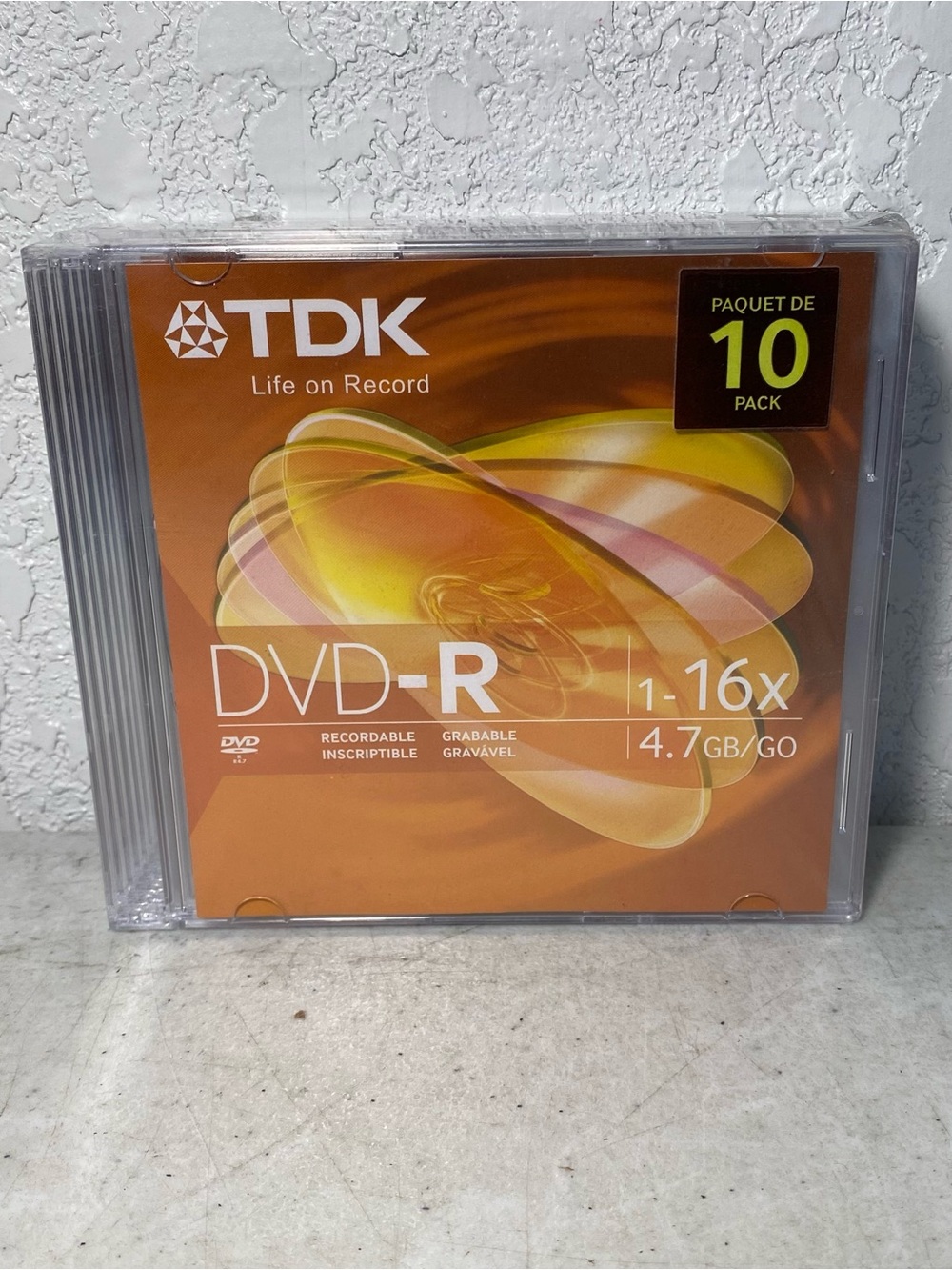 TDK DVD-R 10 PACK 1-16X 4.7 GB Jewel CASE spindle NEW SEALED 6-hour Recordable